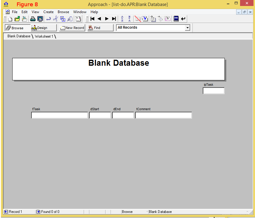 A finished empty database